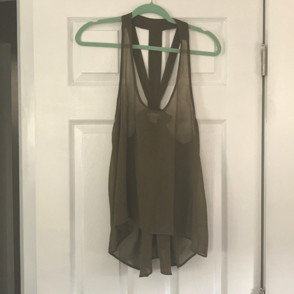 Beautiful Olive Top with Bow Detail